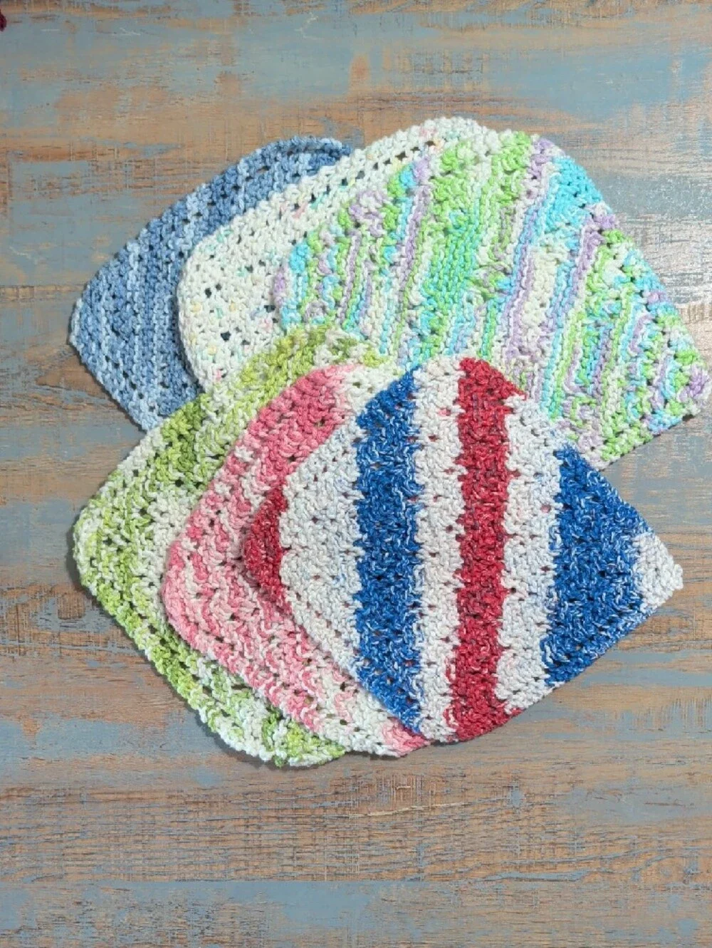 Vintage Handmade Crocheted Placemats & Doilies Set Multi Color Boho Table Décor